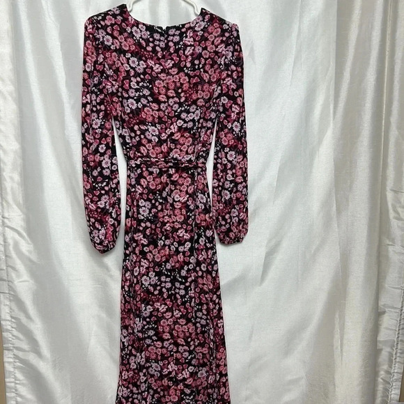 KENSIE pink dress,faux wrap,floral,sz 2, surplice,fairy,romantic,event,whimsical - Picture 10 of 15